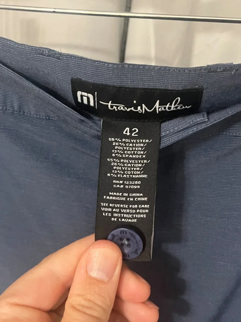 ⛳ Travis Mathew Men’s Dark Blue Striped Flat Front Golf Shorts 42 10” Inseam 🔥